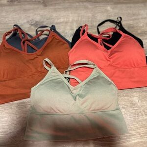 New Women's Strappy Bralette Set - Coral, Mint, Black, Rust and Gray